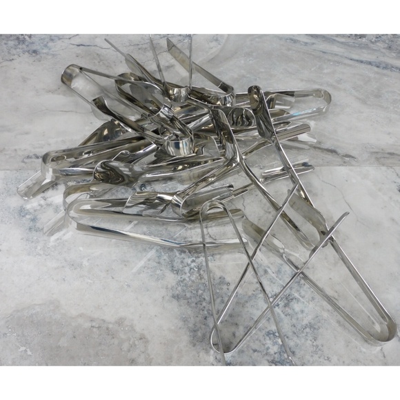 Alessi Tongs Delta Chrome Ice Dessert Bread Tongs Lot of 20